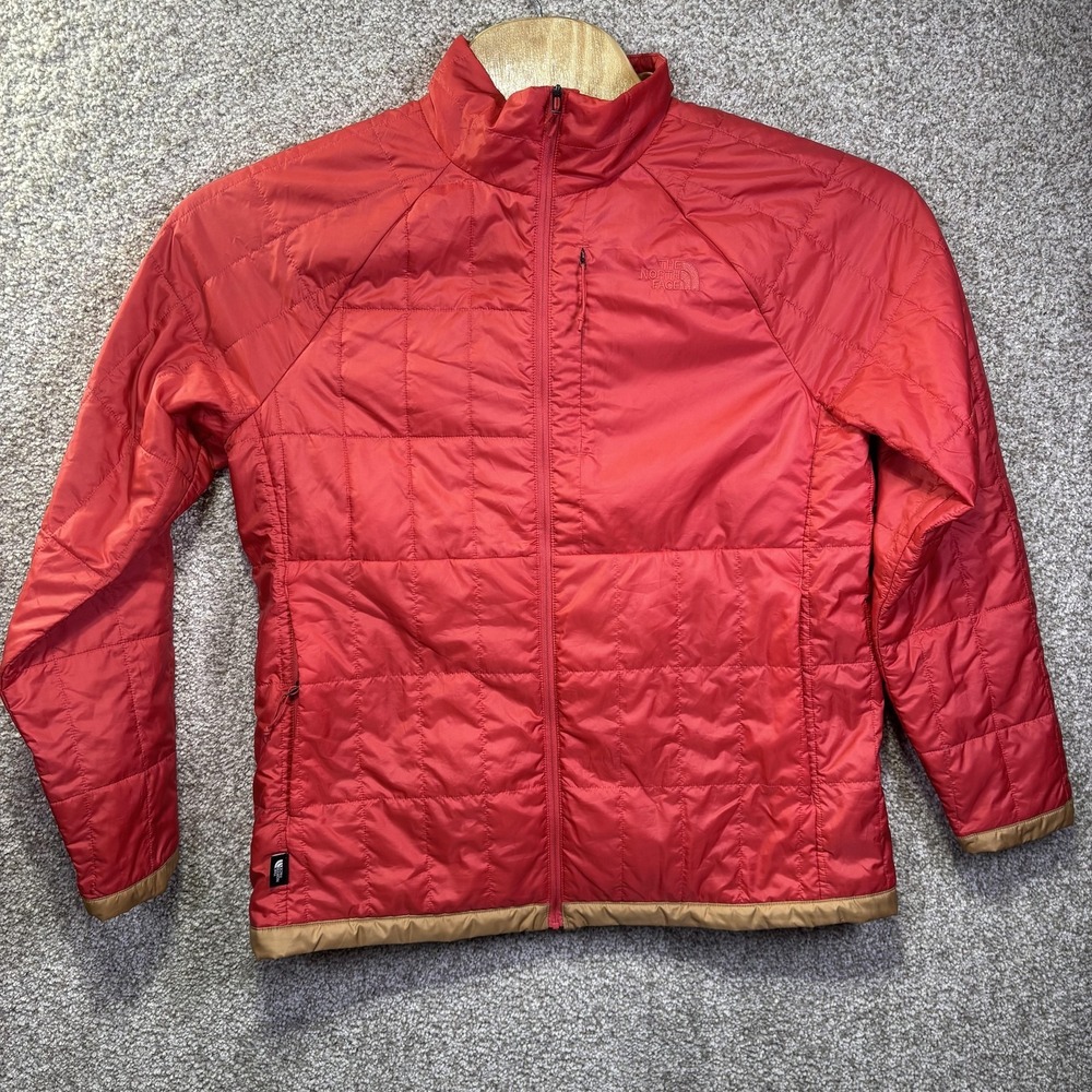The‎ North Face Circular Design Puffer Jacket Womens Large Red Quilted Full Zip